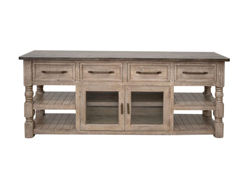 Natural Stone 4 Drawers 2 Doors, TV Stand 80"