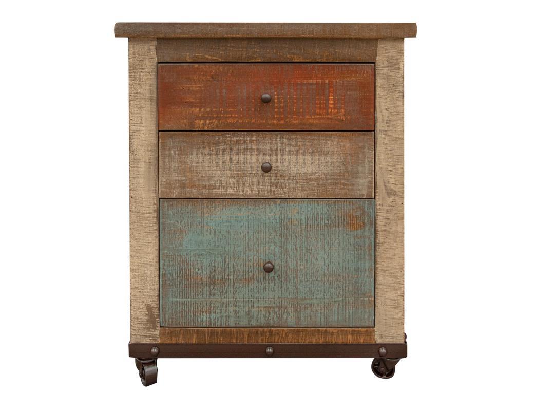 Antique Multicolor 3 Drawers File (Fits Letter and Legal Size)