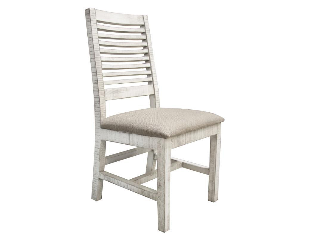 Stone Chair w/ Ivory Finish and Fabric Seat**