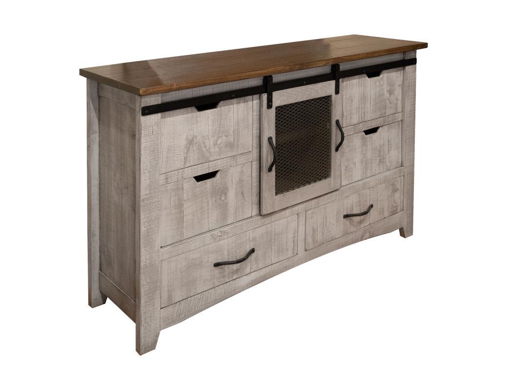 Pueblo Gray 6 Drawers, 1 Door Dresser