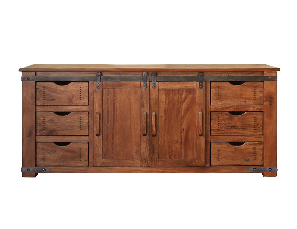 Parota 70"TV Stand w/6 Drawer,2 door w/2 shelves