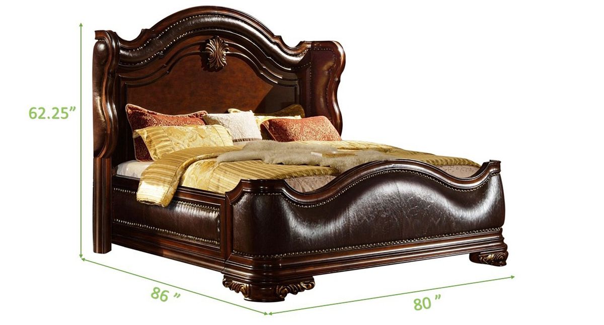 Galaxy Home Bella King Bed in Dark Walnut