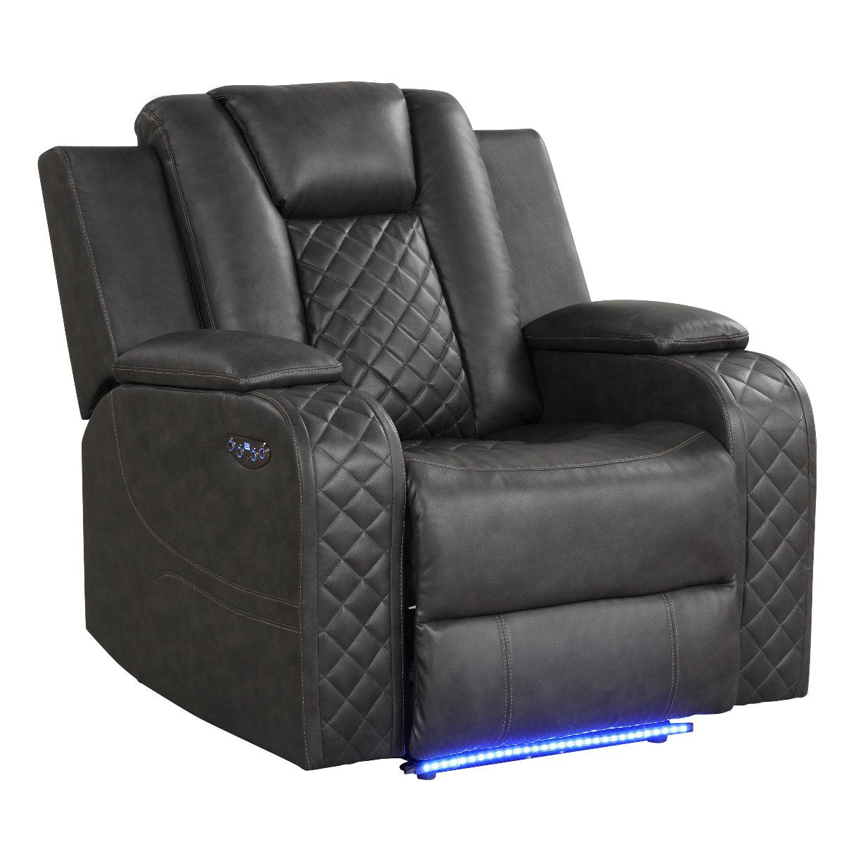 Galaxy Home Benz LED & Power Recliner Chair in Gray