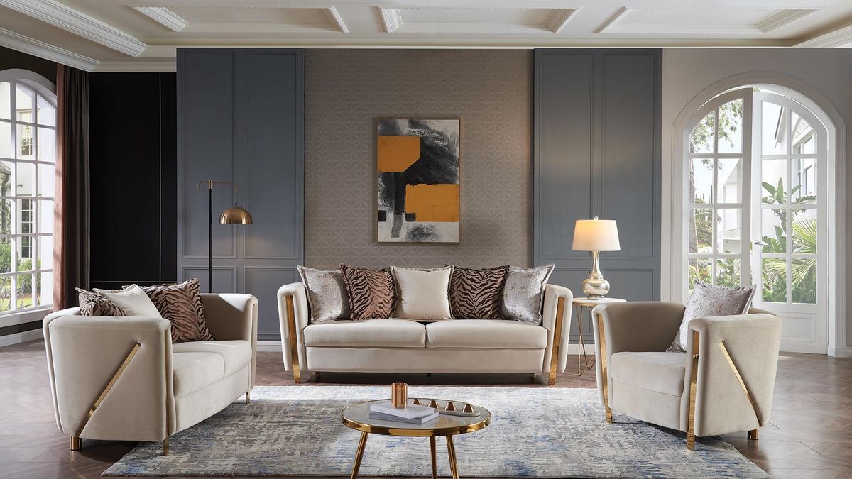 Galaxy Home Chanelle Sofa in Cream