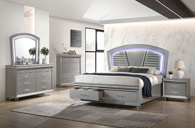 Maddie Bed White & Silver