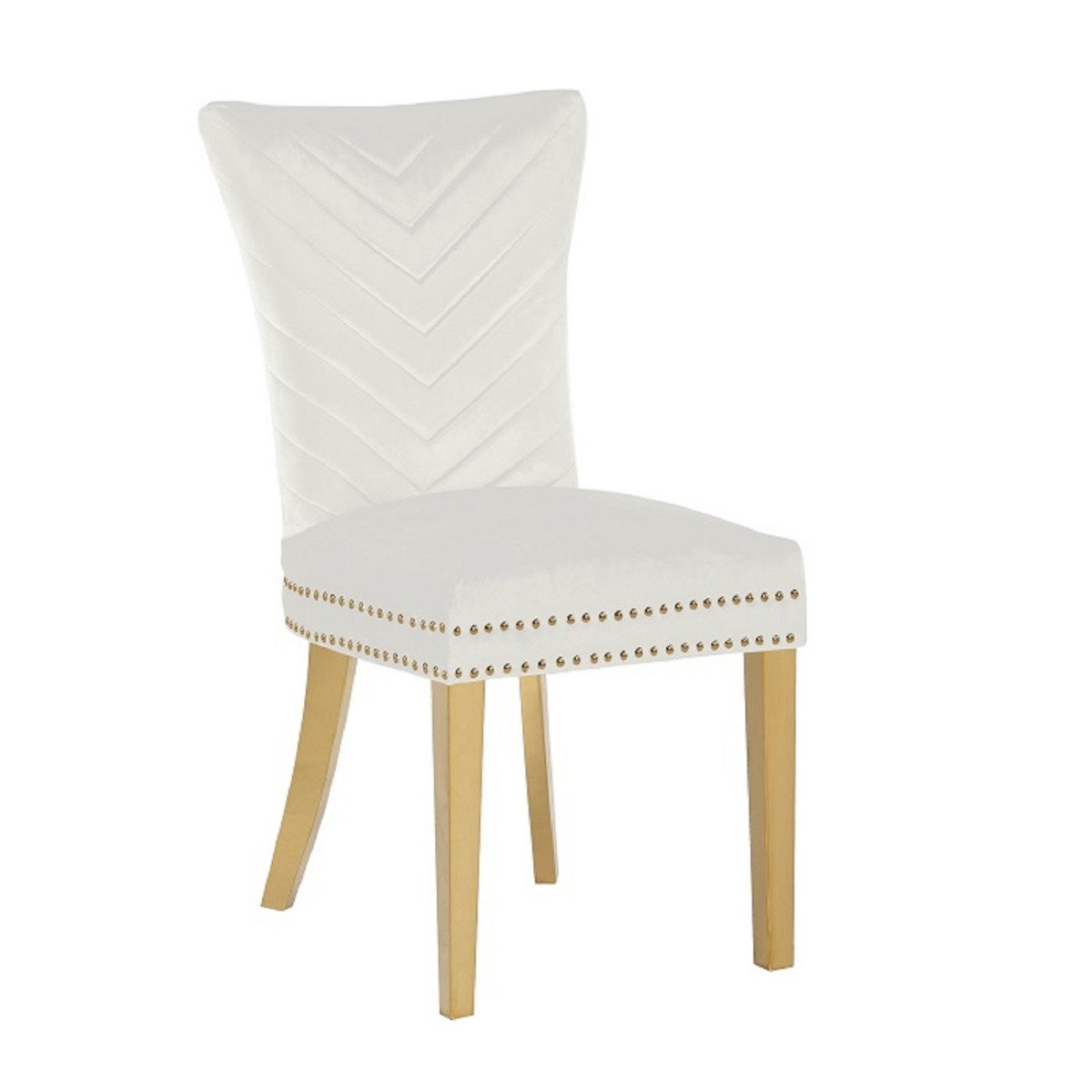 Galaxy Home Eva Gold Legs Dining Chair (Set of 2) in Beige