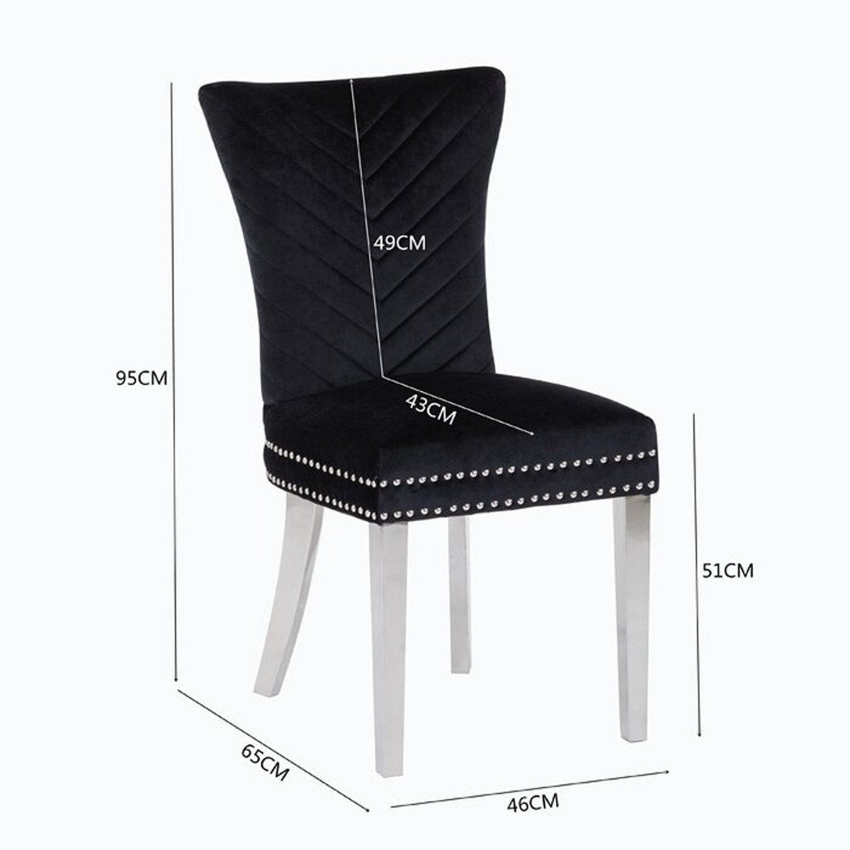 Galaxy Home Eva Stainless Steel Dining Chair (Set of 2) in Black