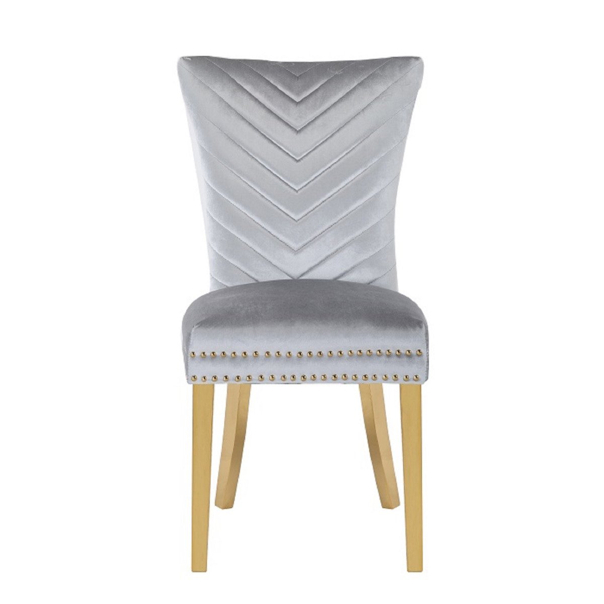 Galaxy Home Eva Gold Legs Dining Chair (Set of 2) in Silver