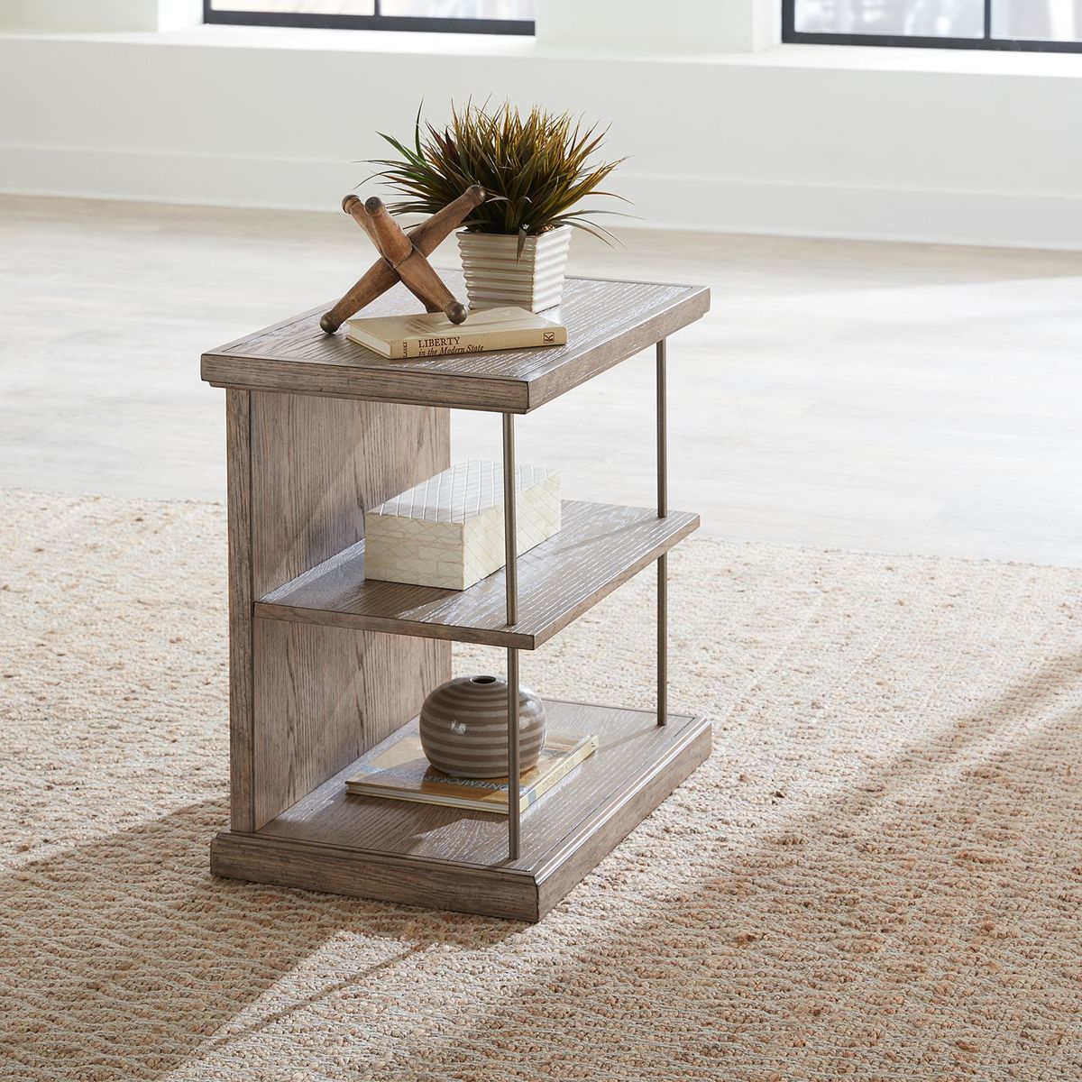 Liberty Furniture City Scape Chair Side Table in White Oak Veneers