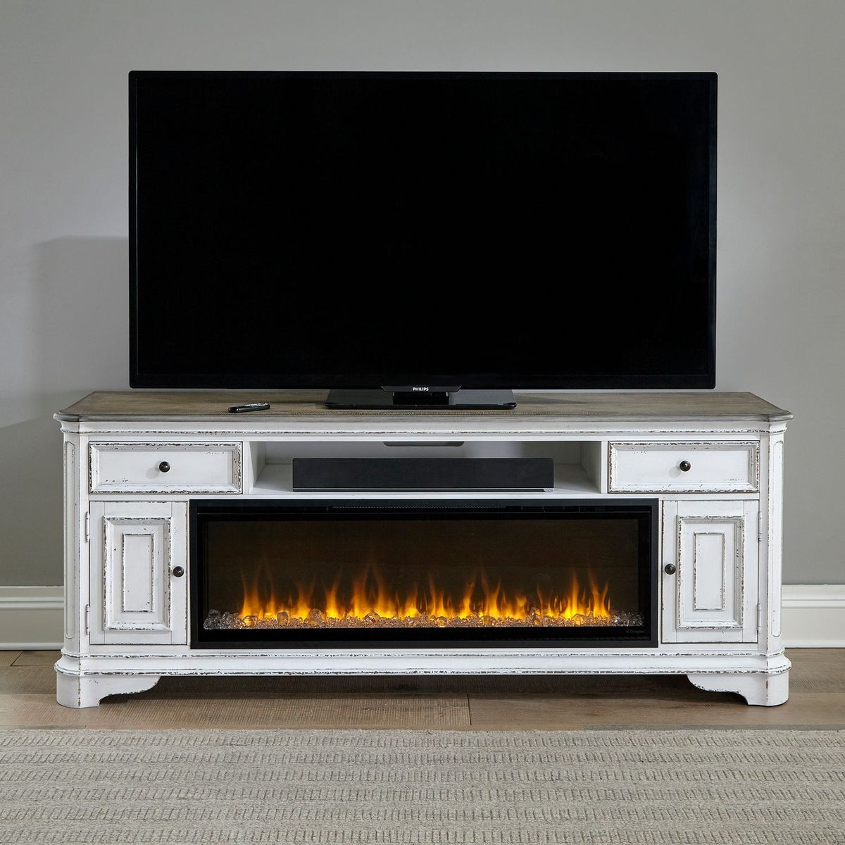 Liberty Furniture 244 82 Inch Console w/ Fire FT image