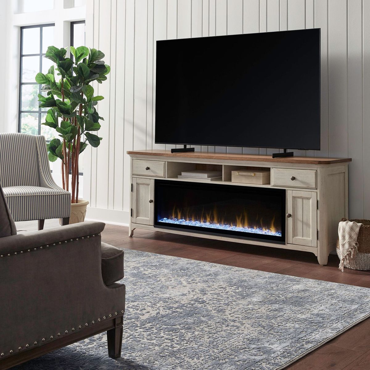 Liberty Furniture Fireplace 79 Inch TV Console in Multiple