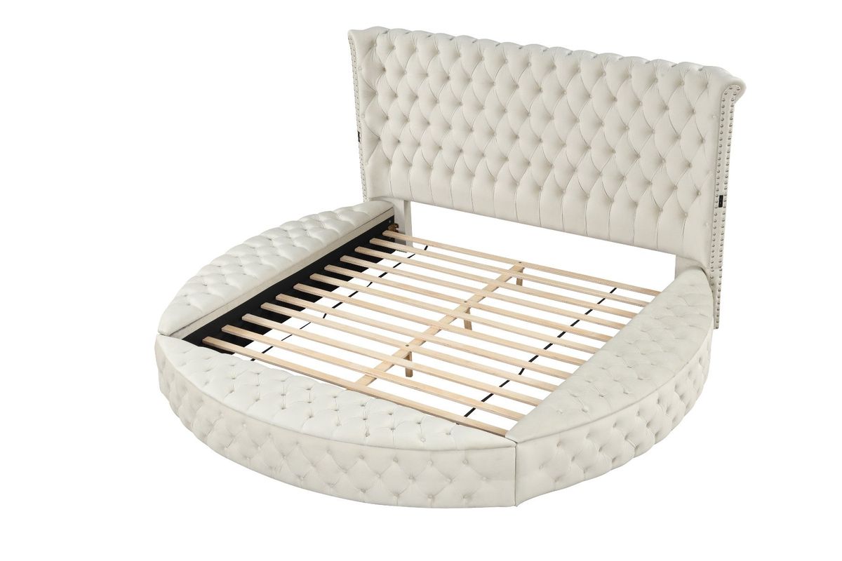 Galaxy Home Hazel Queen Bed in Cream