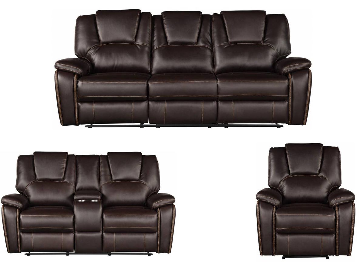 Galaxy Home Hong Kong Power Reclining Loveseat in Brown