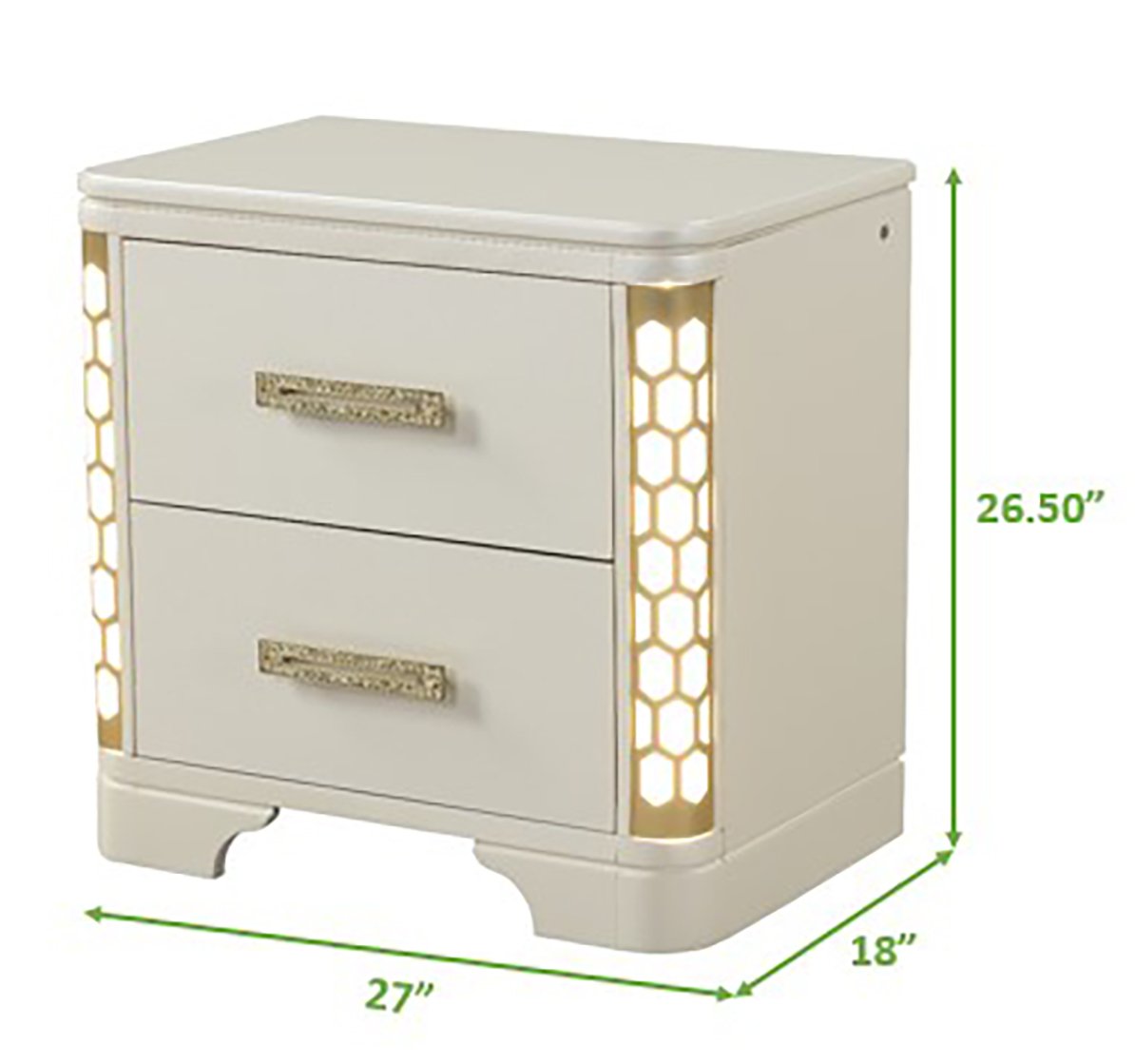 Galaxy Home Jasmine Nightstand in Beige
