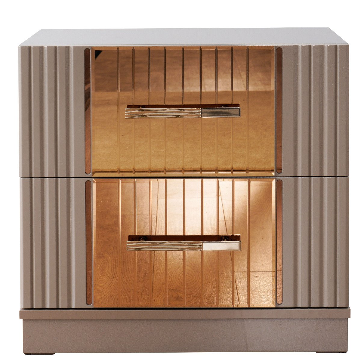 Galaxy Home Lorenzo Gold Detailed Nightstand