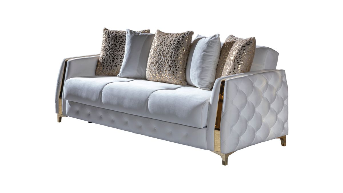 Galaxy Home Lust Sleeper Sofa in Off White image