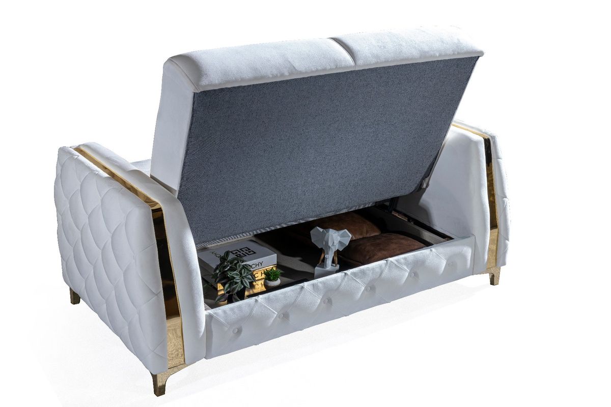 Galaxy Home Lust Loveseat in Off White