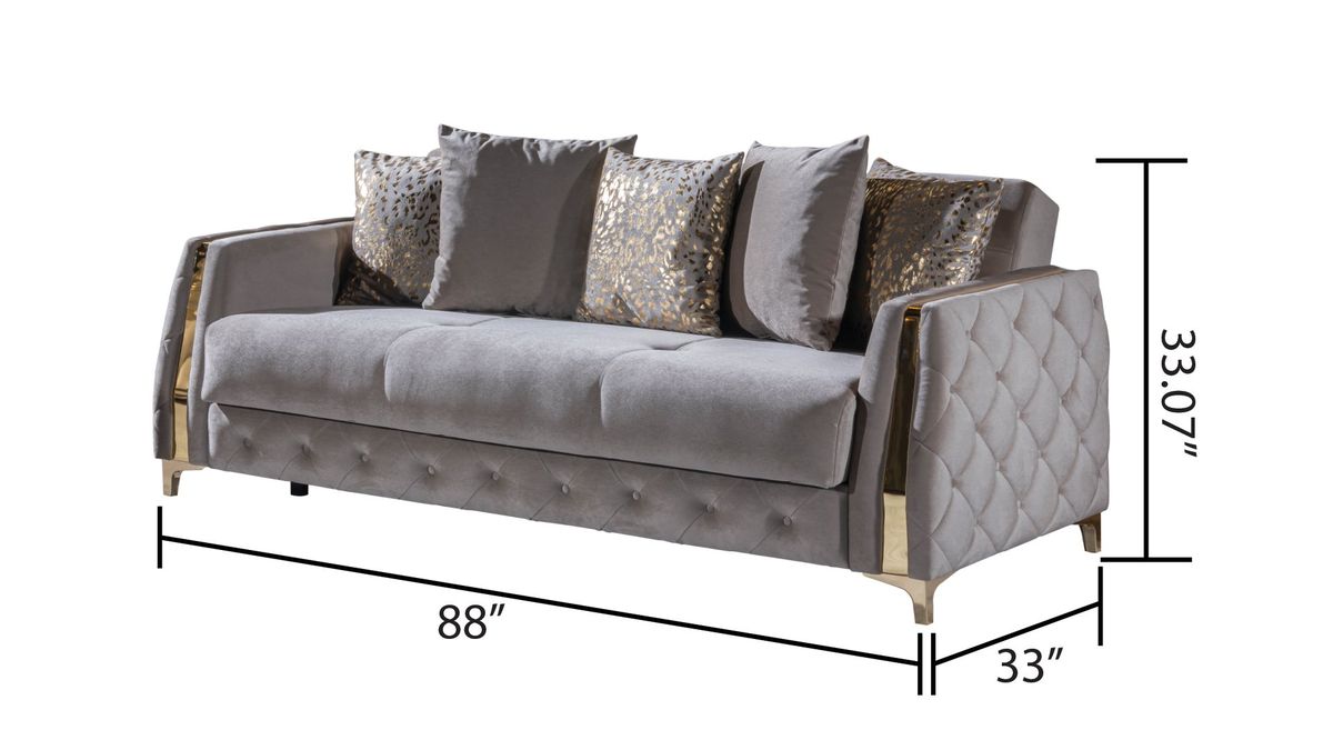 Galaxy Home Lust Sleeper Sofa in Taupe