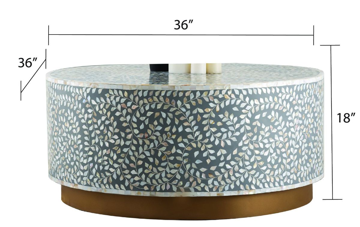 Galaxy Home Modern Luxe Coffee Table in Gray