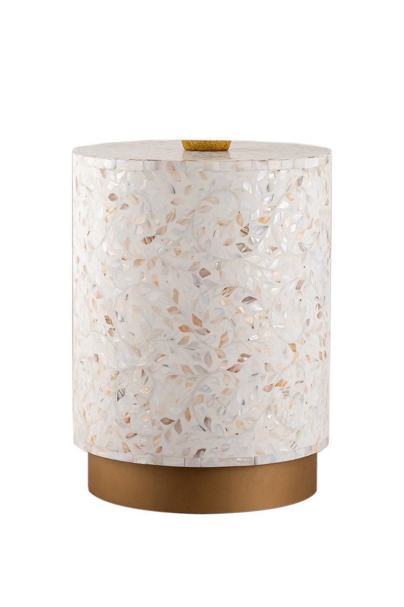 Galaxy Home Modern Luxe End Table in Ivory image