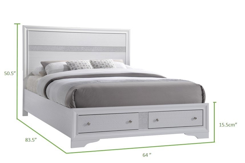 Galaxy Home Matrix Queen Bed in White