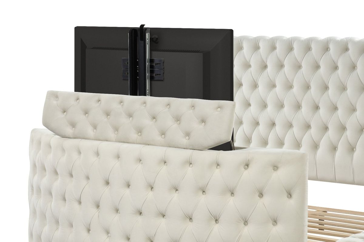 Galaxy Home Maya Queen Bed in Cream