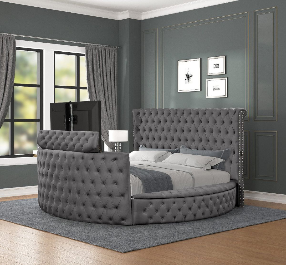 Galaxy Home Maya King Bed in Gray image