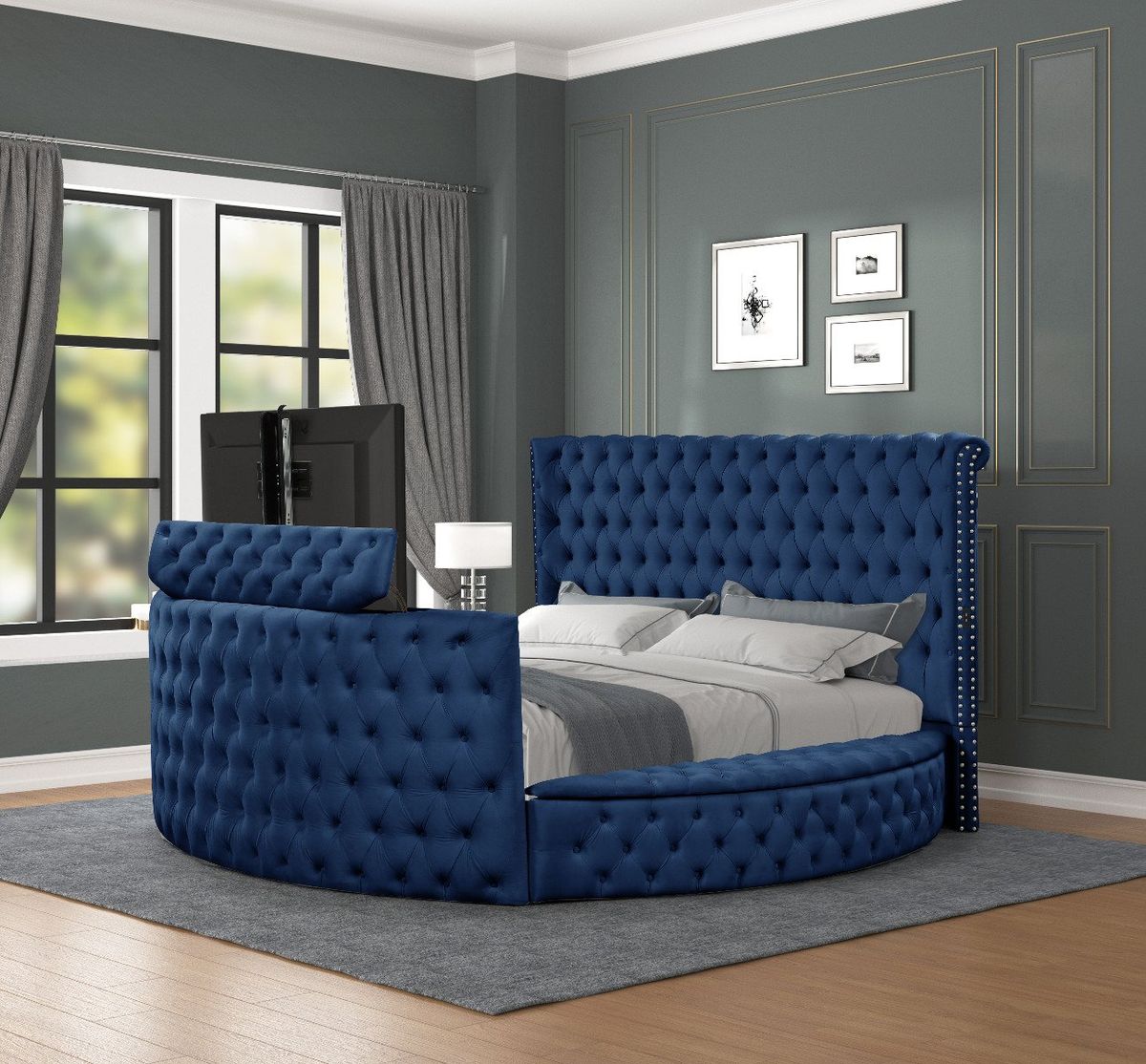 Galaxy Home Maya Queen Bed in Navy