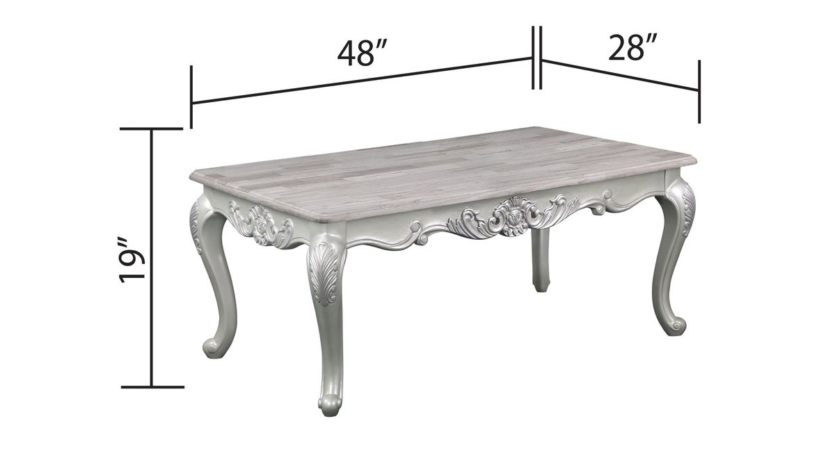Galaxy Home Melrose Coffee Table in Silver