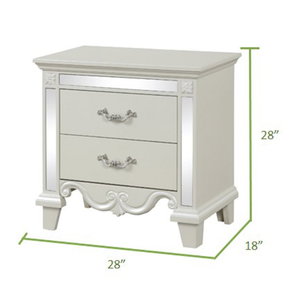 Galaxy Home Milan Nightstand in White