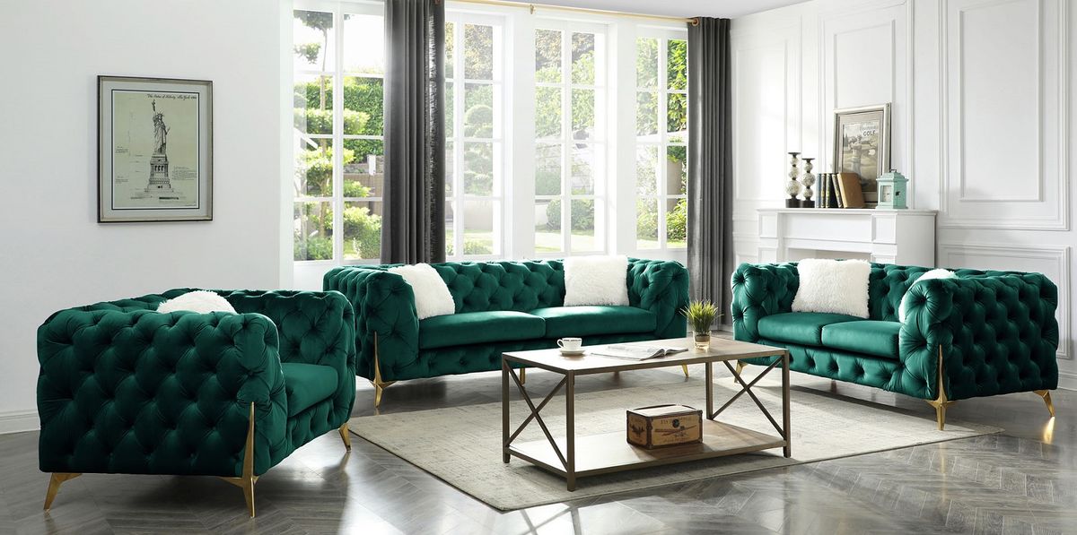 Galaxy Home Moderno Sofa in Green