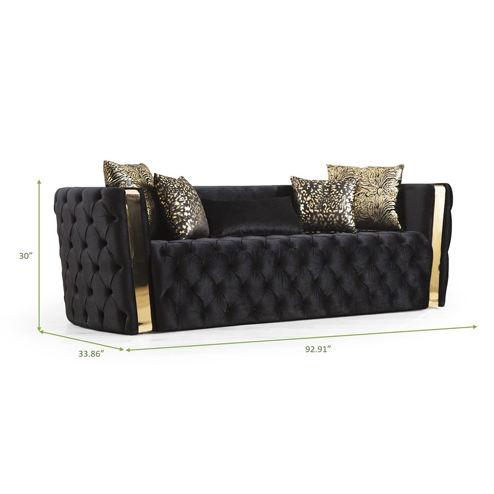 Galaxy Home Naomi Sofa in Black