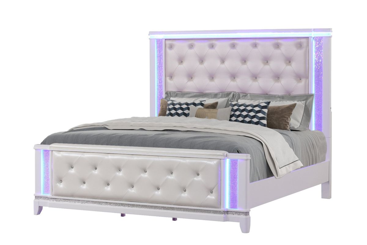 Galaxy Home Opium Queen Bed in White image