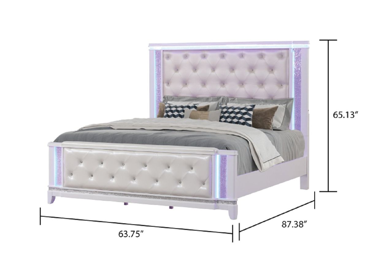 Galaxy Home Opium Queen Bed in White