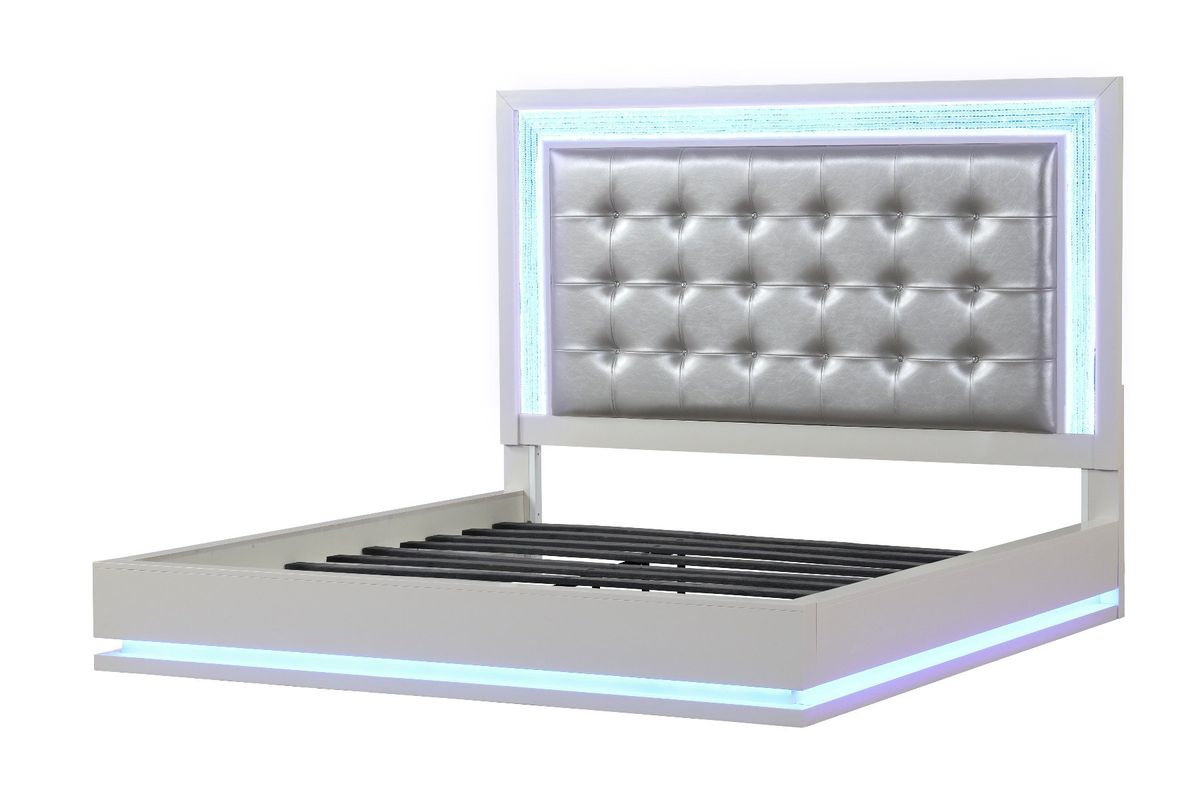 Galaxy Home Passion Queen Bed in Milky White