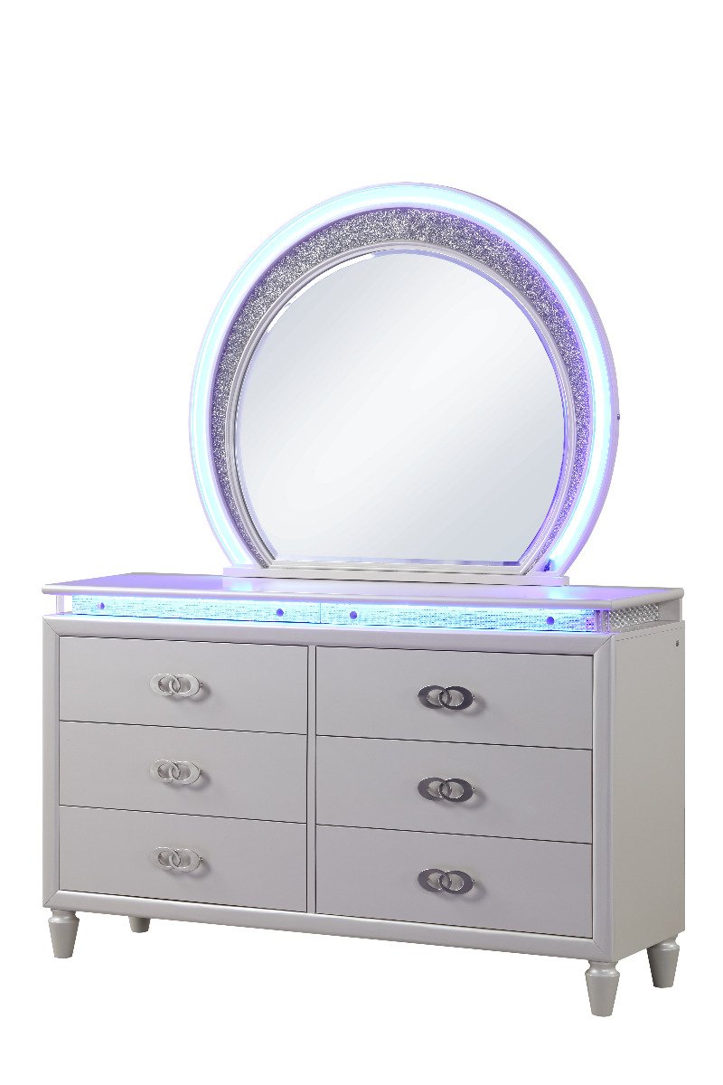Galaxy Home Perla Mirror in Milky White