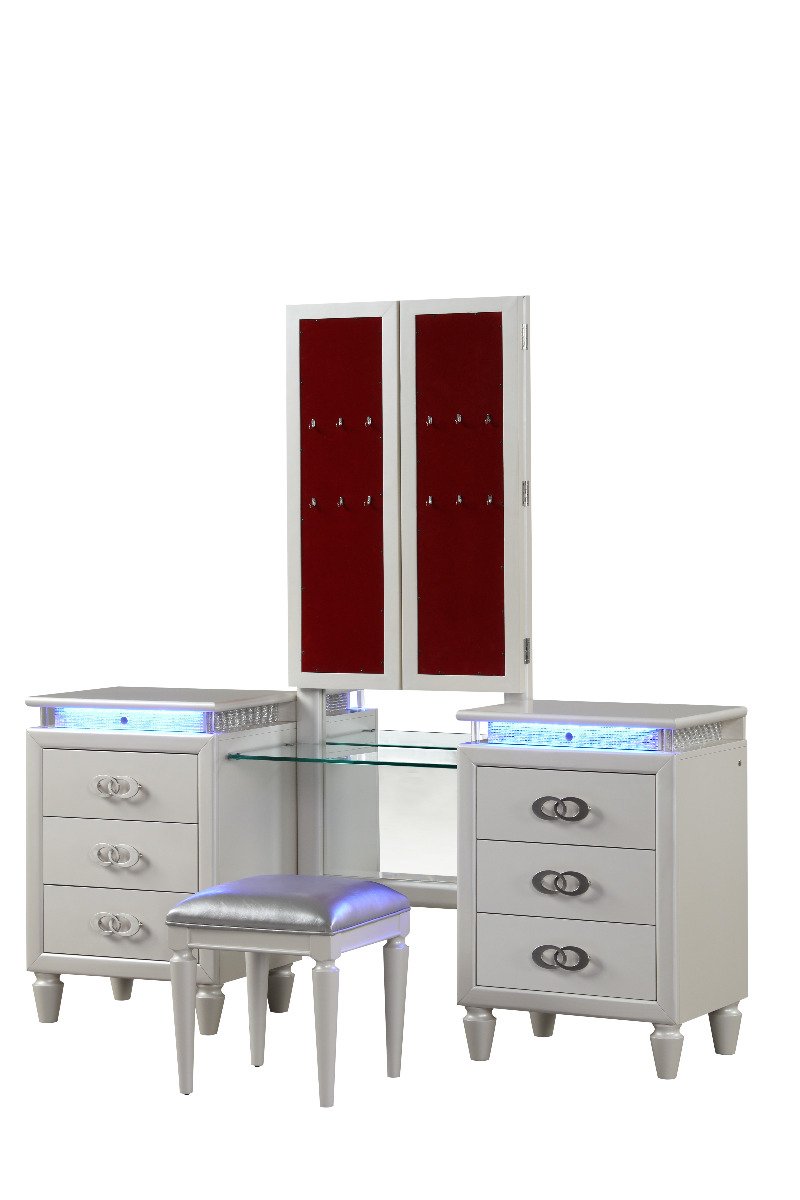Galaxy Home Passion Vanity Set in Milky White