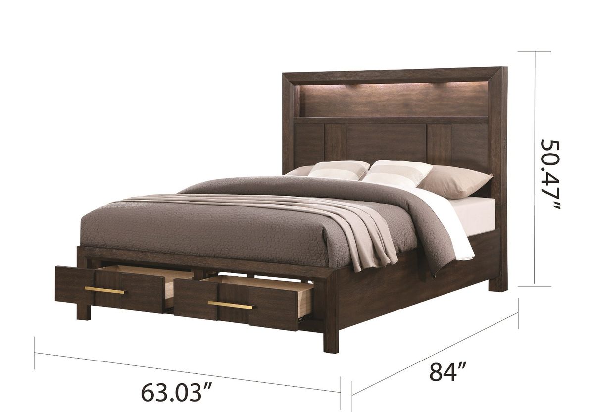 Galaxy Home Kenzo Queen Bed in Brown