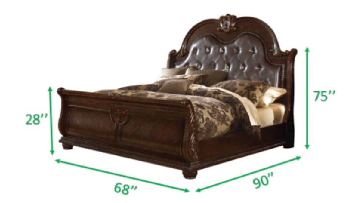 Galaxy Home Roma Queen Bed in Dark Walnut