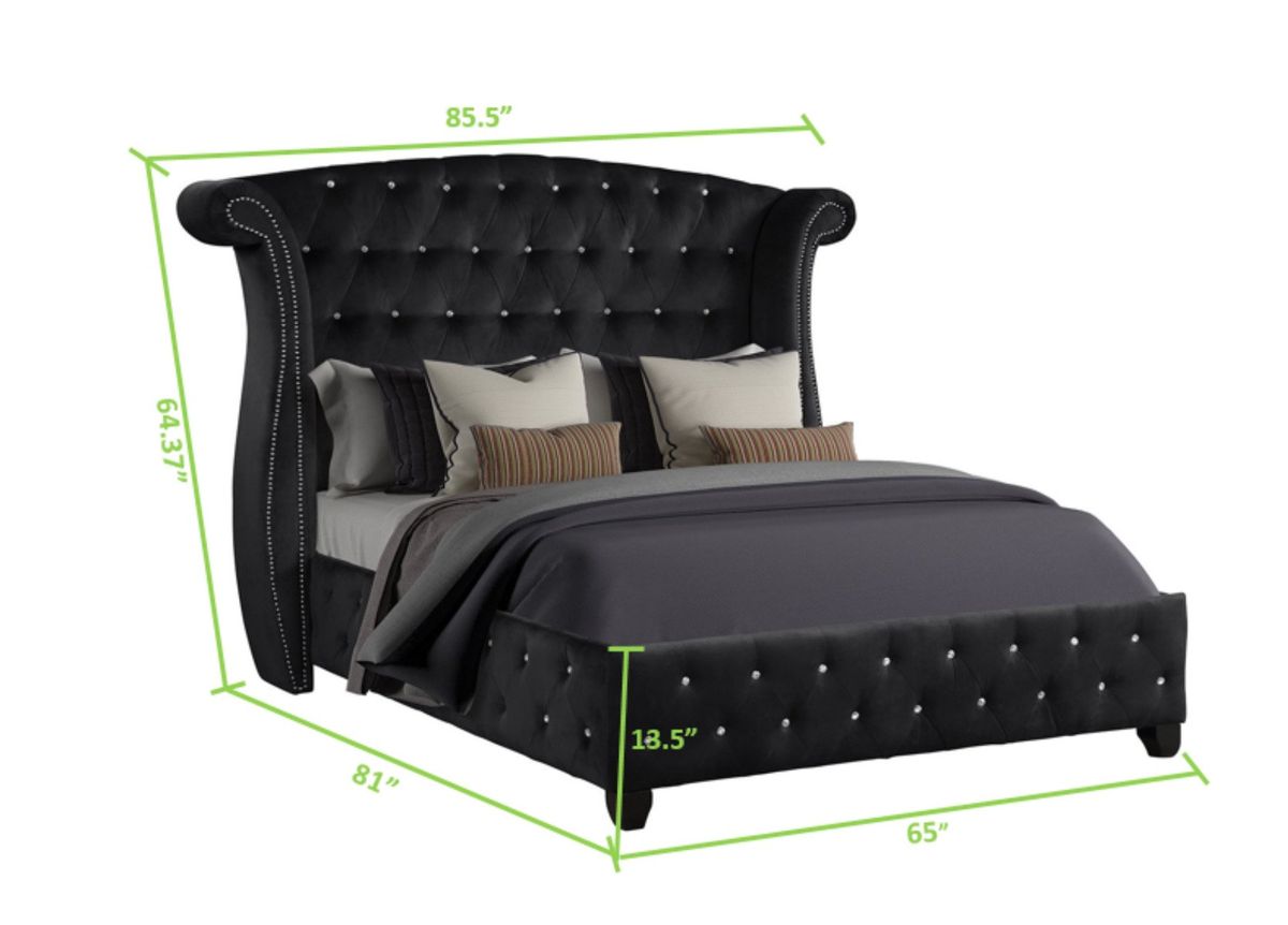 Galaxy Home Sophia Queen Bed in Black
