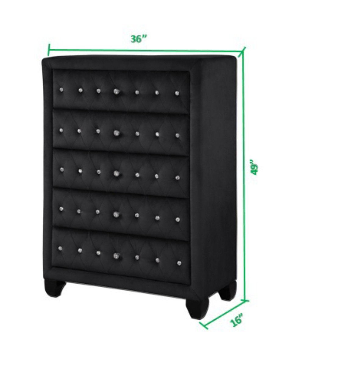 Galaxy Home Sophia Crystal Chest in Black