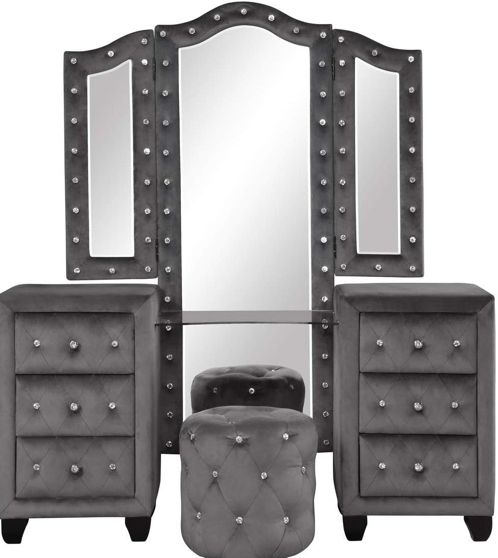 Galaxy Home Sophia Vanity in Gray image