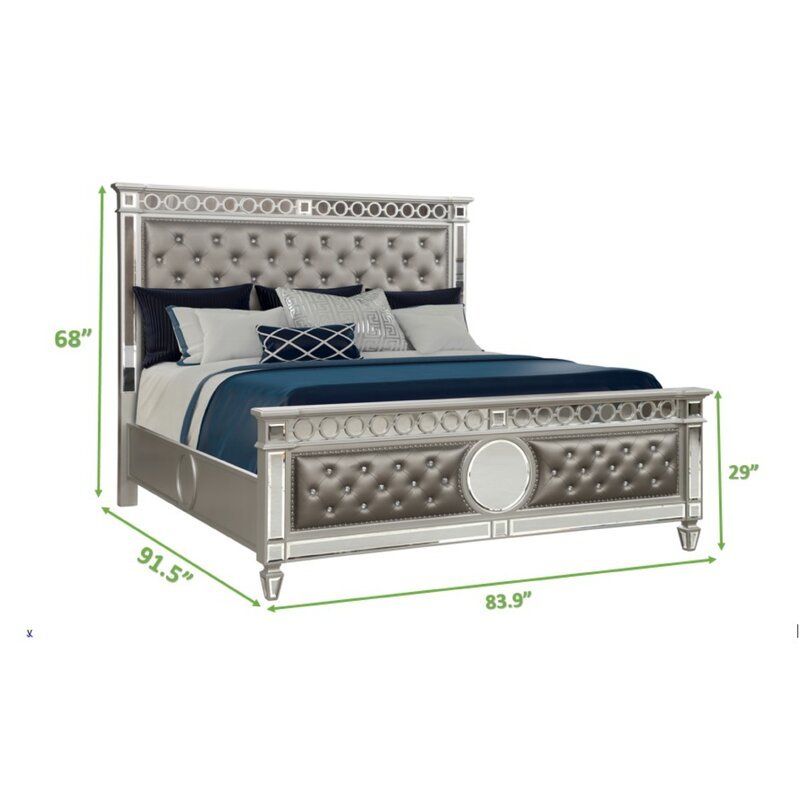 Galaxy Home Symphony King Bed in Silver