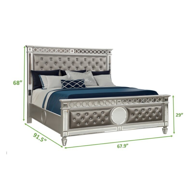 Galaxy Home Symphony Queen Bed in Silver