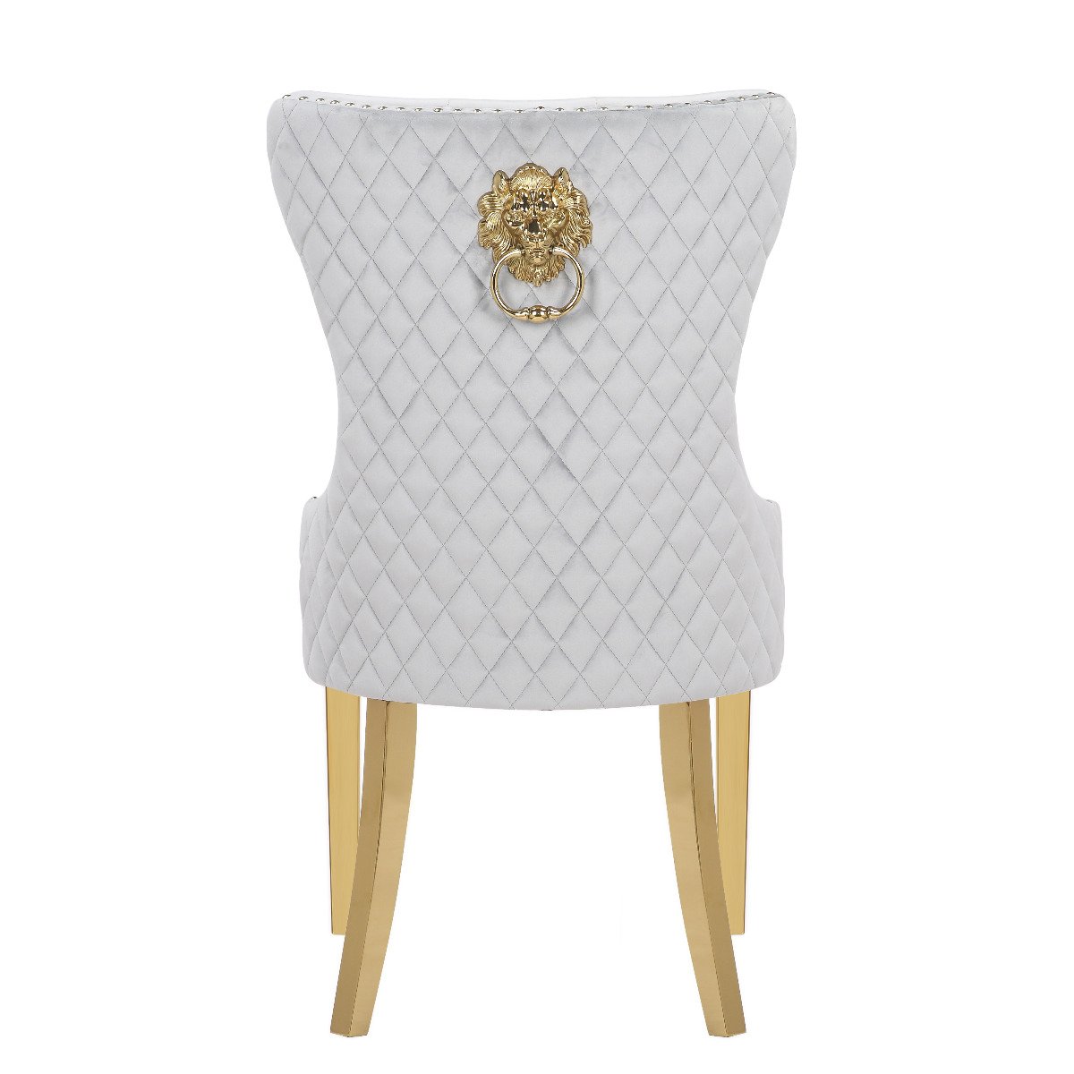 Galaxy Home Simba Gold Legs Dining Chair (Set of 2) in Silver