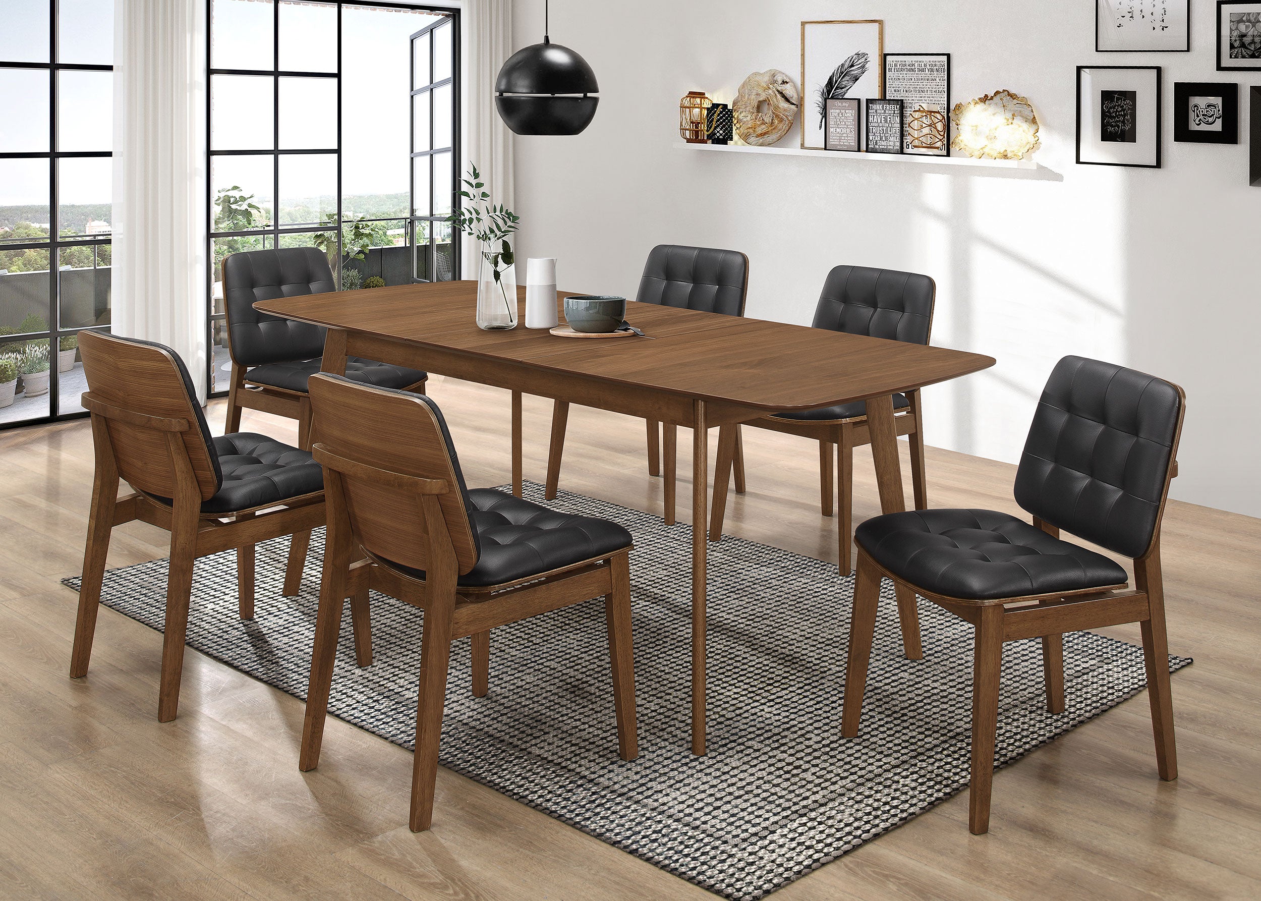 Redbridge Rectangular 7-piece Dining Set Natural Walnut image