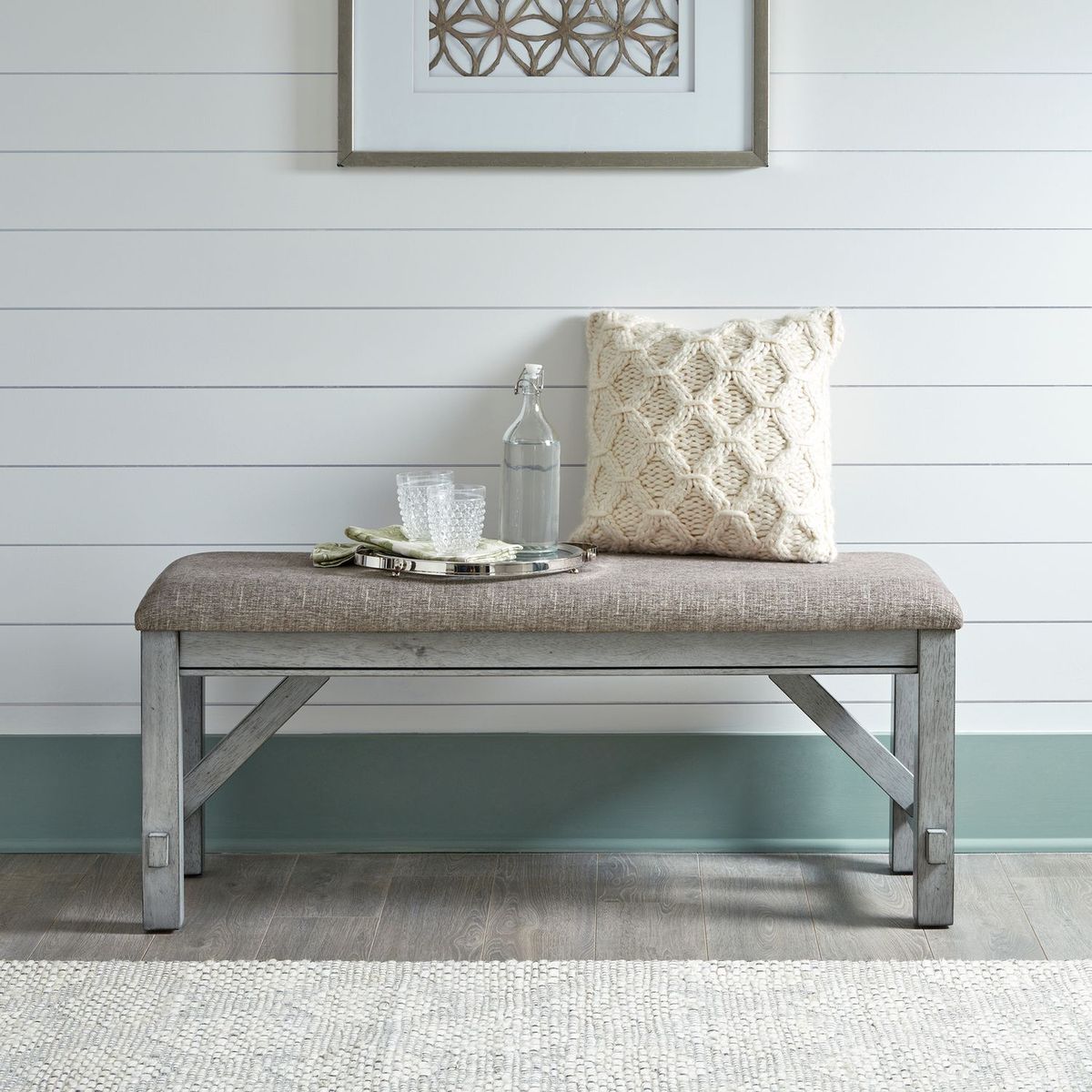 Liberty Furniture Newport Dining Bench in Smokey Grey