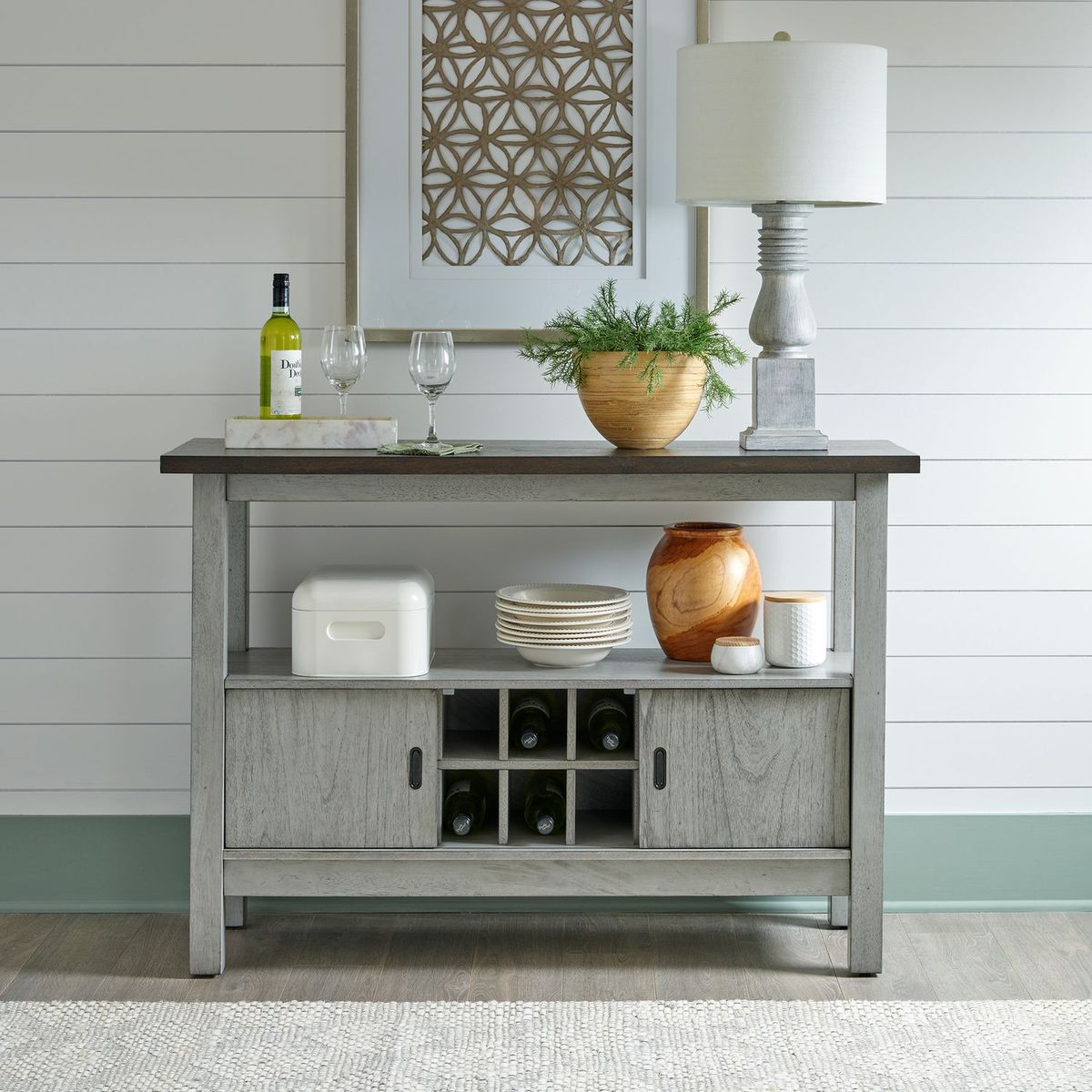 Liberty Furniture Newport Server in Smokey Grey
