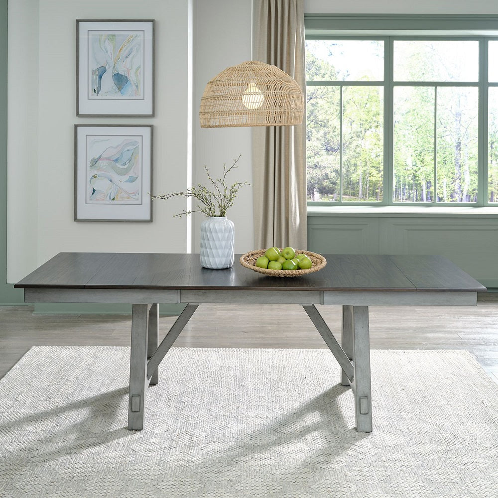 Liberty Furniture Newport Trestle Table in Smokey Grey