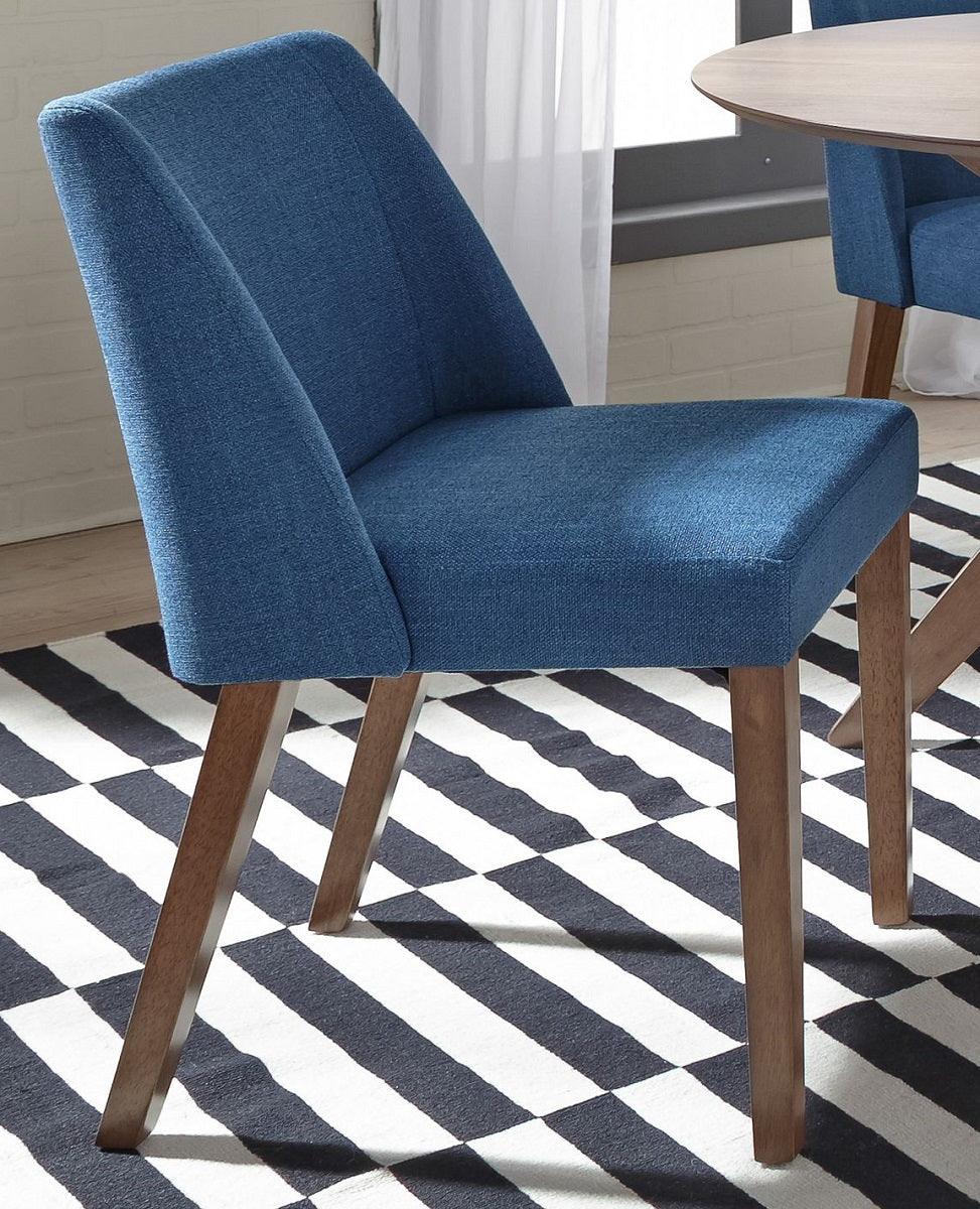 Liberty Furniture Space Saver Nido Chair (Blue) in Satin Walnut (Set of 2)